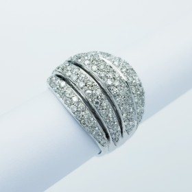 Anello in Oro 18kt con Diamanti Certificati 0.98 ct Tot. - Modello (Plasa)