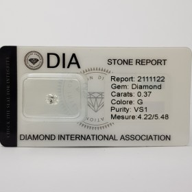 0.37 G VS1 Diamond Certified DIA in Blister Packs