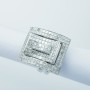 Anello in Oro Bianco 18kt 1.92ct Totale G VVS1 - Modello (LIDIA)