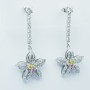 Boucles d'oreilles en or blanc 18 KT avec saphirs et diamants certifiés