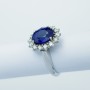 18kt gold ring with 3.44 ct Sapphire and 2.90 ct Total Diamonds - Model (MIDDLETON)