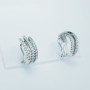 Boucles d'oreilles en or blanc 18 KT avec diamants certifiés 0,95 ct Total