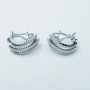 Boucles d'oreilles en or blanc 18 KT avec diamants certifiés 0,95 ct Total