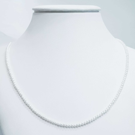 AKOYA COLLIER DE PERLES BLANCHES 3 - 3.5 mm AA+ - Longueur au choix