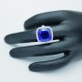 18kt Gold ring with Tanzanite and Certified Diamonds - Model (OMIII)