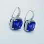 18 kt White Gold Earrings with Tanzanites and Certified Diamonds - Model (OMIII)