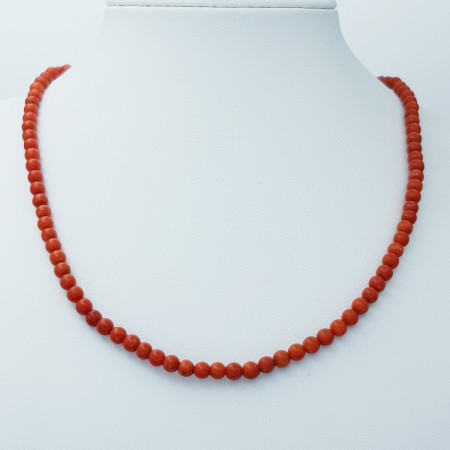 CORAL NECKLACE STRAND 4.5 mm - LENGTH 40 cm