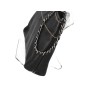 Chanel Shoulder Bag Black with Stitching and Beige Interior
