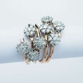 BAGUE EN OR BLANC 18kt avec DIAMANTS 1.36 ct Total - Modèle (MAGIC)