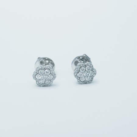 18 kt GOLD DIAMONDS DOT LIGHT EARRINGS 0.35 ct Total - Model (MAGIC)
