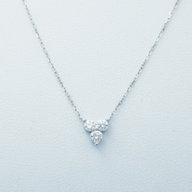Collier en or blanc 18kt et diamants certifiés - Modèle (Ra)