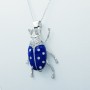 Collier pendentif en or blanc 18kt et diamants certifiés - Modèle (Scarab)