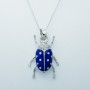 Collier pendentif en or blanc 18kt et diamants certifiés - Modèle (Scarab)