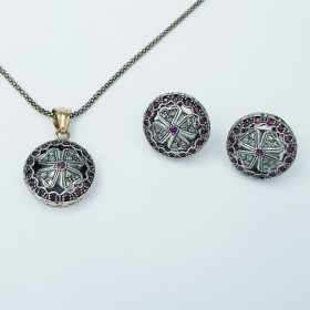 Vintage Pendant Necklace and Earrings Set