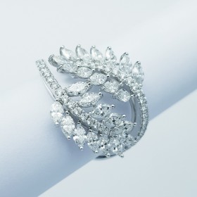 18 kt Gold Ring with Certified Diamonds 1.65 ct Total - Modelo (Forest)