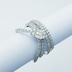 Bague en or 18 carats avec diamants certifiés - Modèle (serpent)