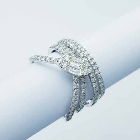18 kt Gold Ring with Certified Diamonds - Model (Snake)