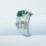 Bague en or 18kt avec émeraude et diamants certifiés - Modèle (Prague)
