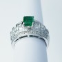 Bague en or 18kt avec émeraude et diamants certifiés - Modèle (Prague)