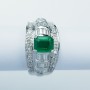 Bague en or 18kt avec émeraude et diamants certifiés - Modèle (Prague)