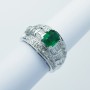 Anello in Oro 18kt con Smeraldo e Diamanti Certificati - Modello (Praga)