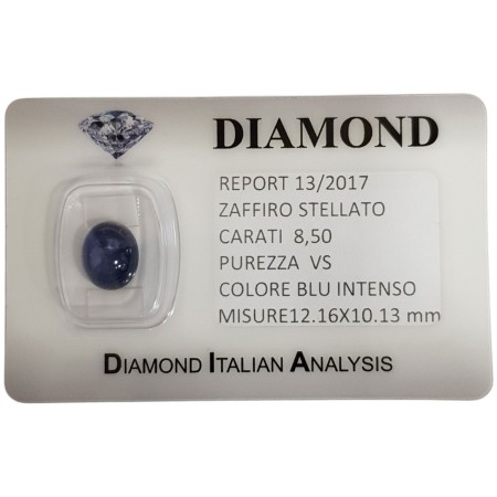 Blue Star Sapphire certifié pureté de 8,50 carats VS en BLISTER