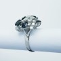 18kt gold ring with Certified Sapphires and Diamonds - Model (Gerberas)