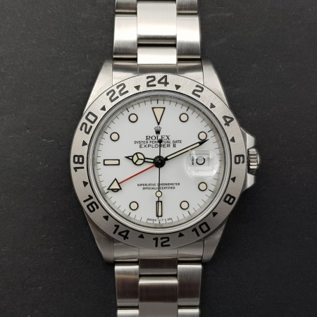 Rolex Explorer II 16570 40mm Corn Beans Très bon état Stahl Steel Diam1543