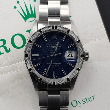 Rolex Oyster Perpetual Date 1501 34mm Full Set Jeans Dial Good Condition Sthall Stell Ott51