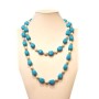 Pearl and turquoise necklace with gold rhodium - plated inserts-112cm
