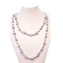 SCARAMAZZE Pearl and Agate necklace with gold rhodium - plated inserts-120cm