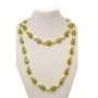 SCARAMAZZE pearl necklace and Green Jade with gold Rhodium inserts-112cm