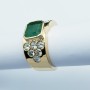 Anello in Oro 18kt con Smeraldo e Diamanti Certificati - Modello (Ovalart)