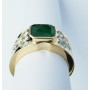 Anello in Oro 18kt con Smeraldo e Diamanti Certificati - Modello (Ovalart)