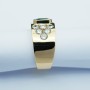 Bague en or 18kt avec émeraude et diamants certifiés - Modèle (Ovalart)