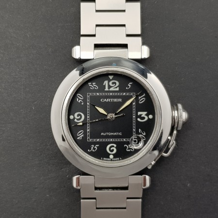 Cartier Pasha 2324 35mm Very Good condition stahl steel Diam1562