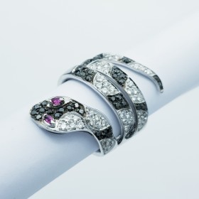 Bague en or 18 carats avec diamants certifiés - Modèle (Serpent)
