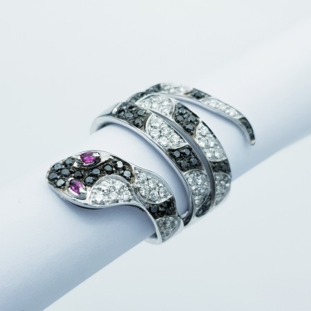 Anello in Oro 18 kt con Diamanti Certificati - Modello (Serpent)