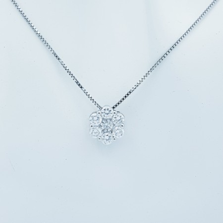 DIAMANTI PUNTO LUCE CIONDOLO in ORO 18 kt 0.65 ct Tot. - Modello (MAGIC)