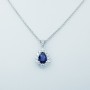 18 kt White Gold Pendant Necklace with Sapphire and Certified Diamonds