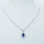 Collana Ciondolo in Oro Bianco 18 kt con Zaffiro e Diamanti Certificati