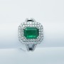 Anello in Oro 18kt con Smeraldo e Diamanti Certificati - Modello (Berlino)
