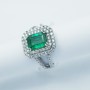 Anello in Oro 18kt con Smeraldo e Diamanti Certificati - Modello (Berlino)