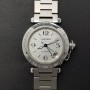 Cartier Pasha Gmt 2377 35mm Good Condition Stahl Steel 207Clfeb2