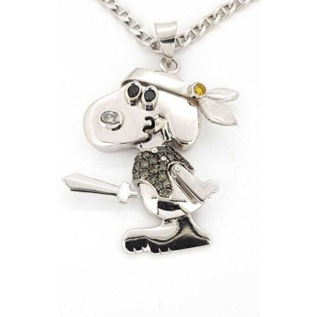 Snoopy pendant in gold GR 21.30 diamonds 0.35