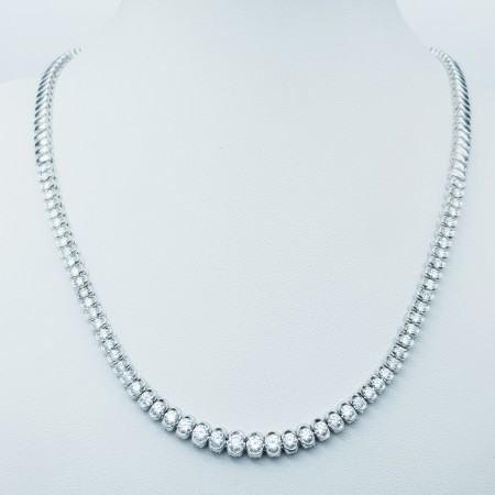COLLANA TENNIS in ORO BIANCO 18 kt 4.25 ct Tot. - Modello (Classic)