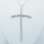 COLLIER CROIX EN OR BLANC 18 KT AVEC DIAMANTS CERTIFIÉS - Modèle (semi-rigide)
