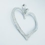 18 kt White Gold Heart Pendant with Certified Diamonds