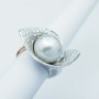 Tahitian Pearl Ring in 18kt Gold with Certified Diamonds - Model (Calla)
