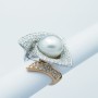 Tahitian Pearl Ring in 18kt Gold with Certified Diamonds - Model (Calla)